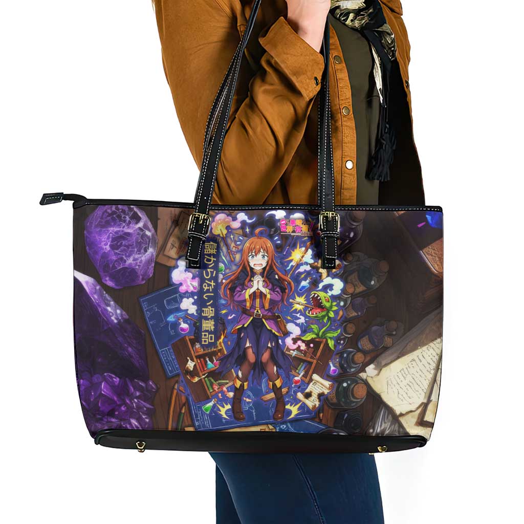Wiz Magic Shop Leather Tote Bag Alchemical Fantasy Blueprint Style