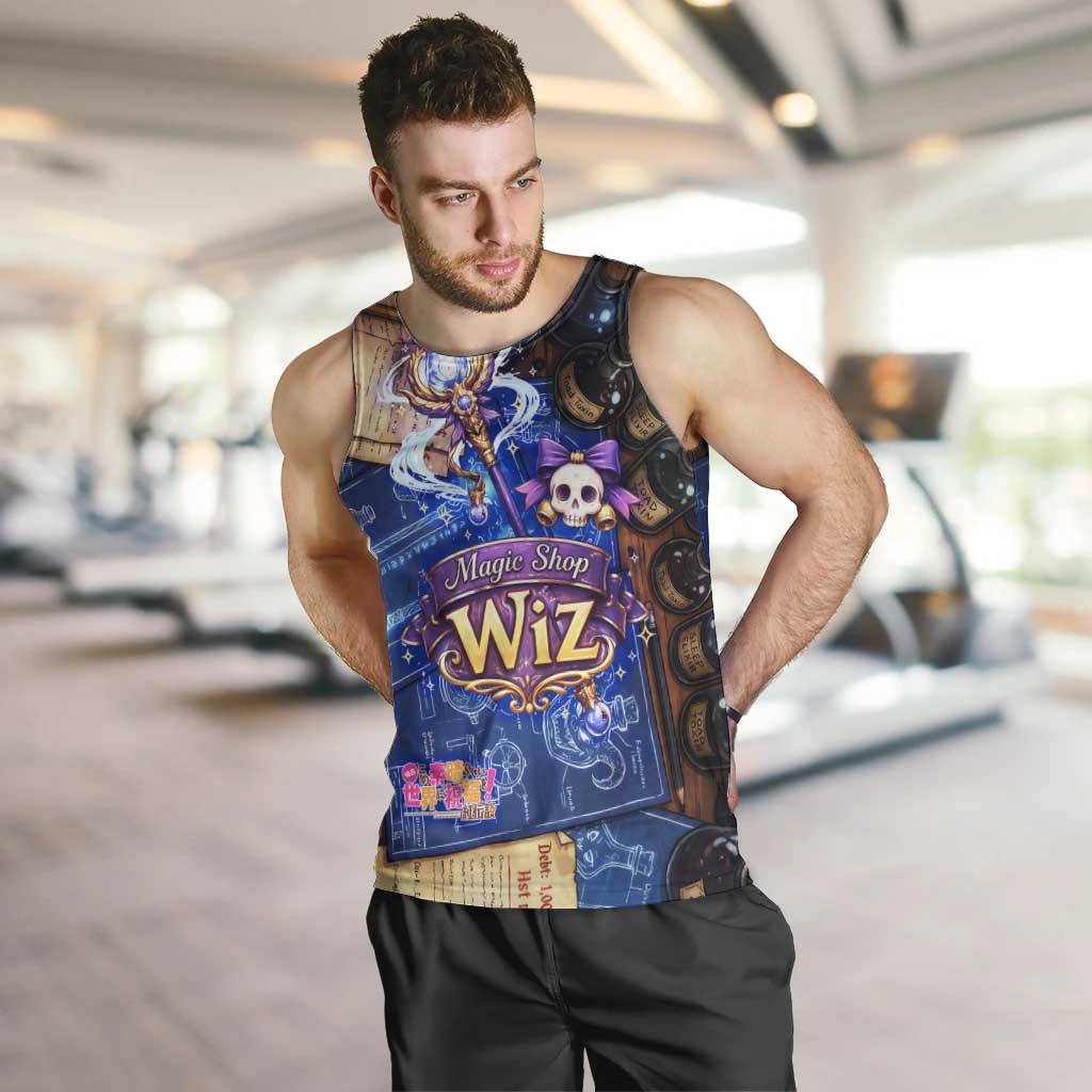 Wiz Magic Shop Men Tank Top Alchemical Fantasy Blueprint Style