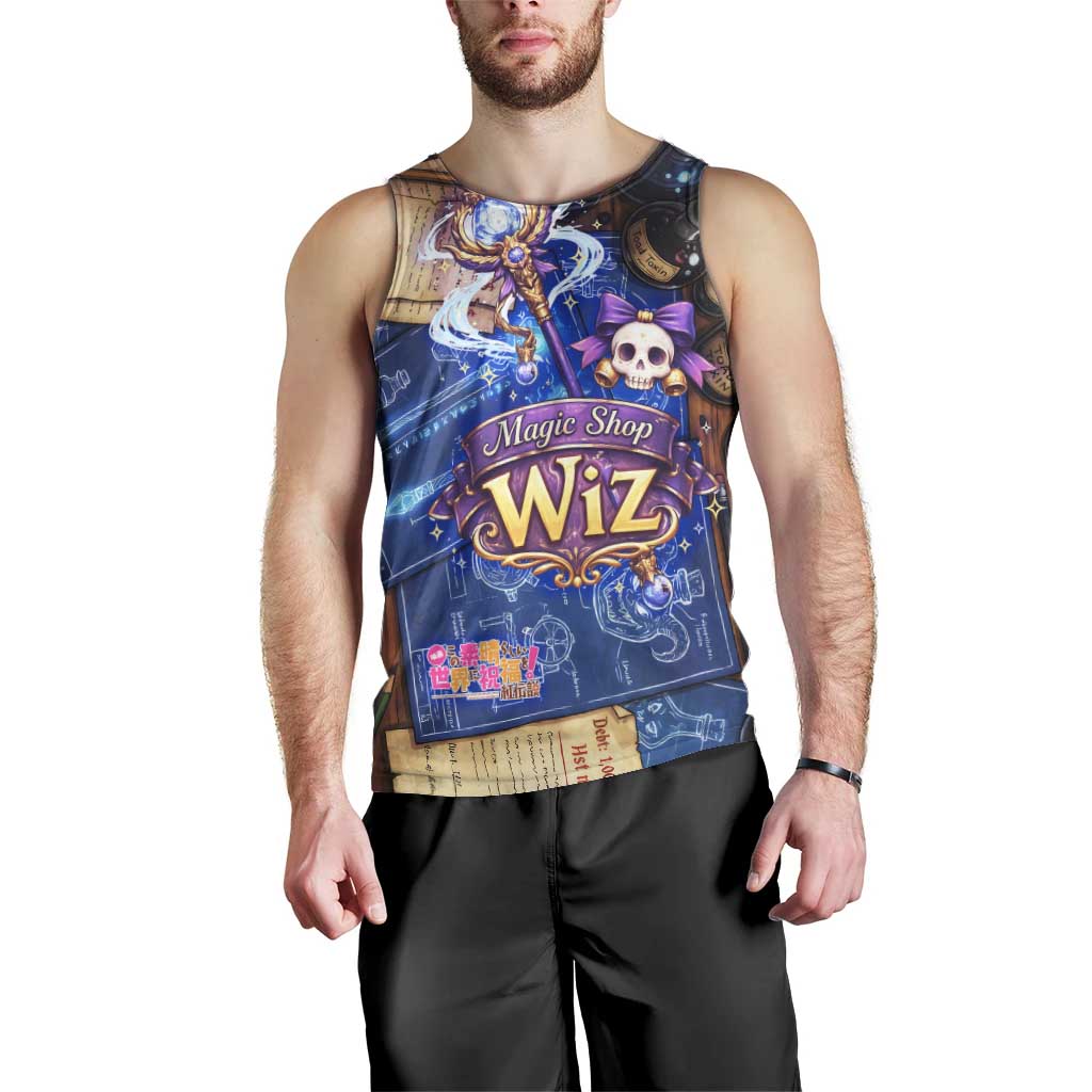 Wiz Magic Shop Men Tank Top Alchemical Fantasy Blueprint Style