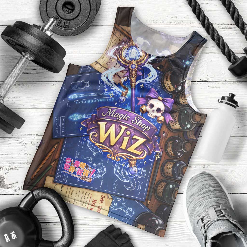 Wiz Magic Shop Men Tank Top Alchemical Fantasy Blueprint Style