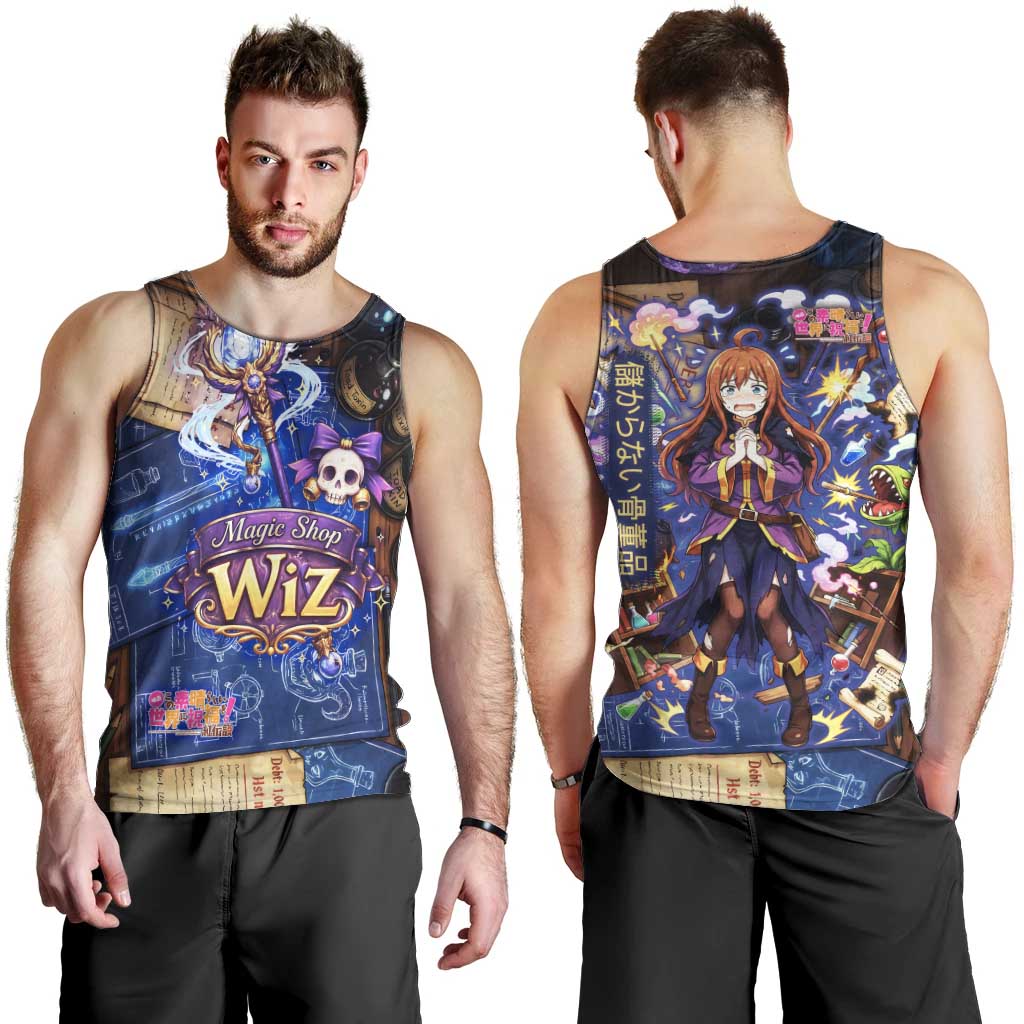 Wiz Magic Shop Men Tank Top Alchemical Fantasy Blueprint Style
