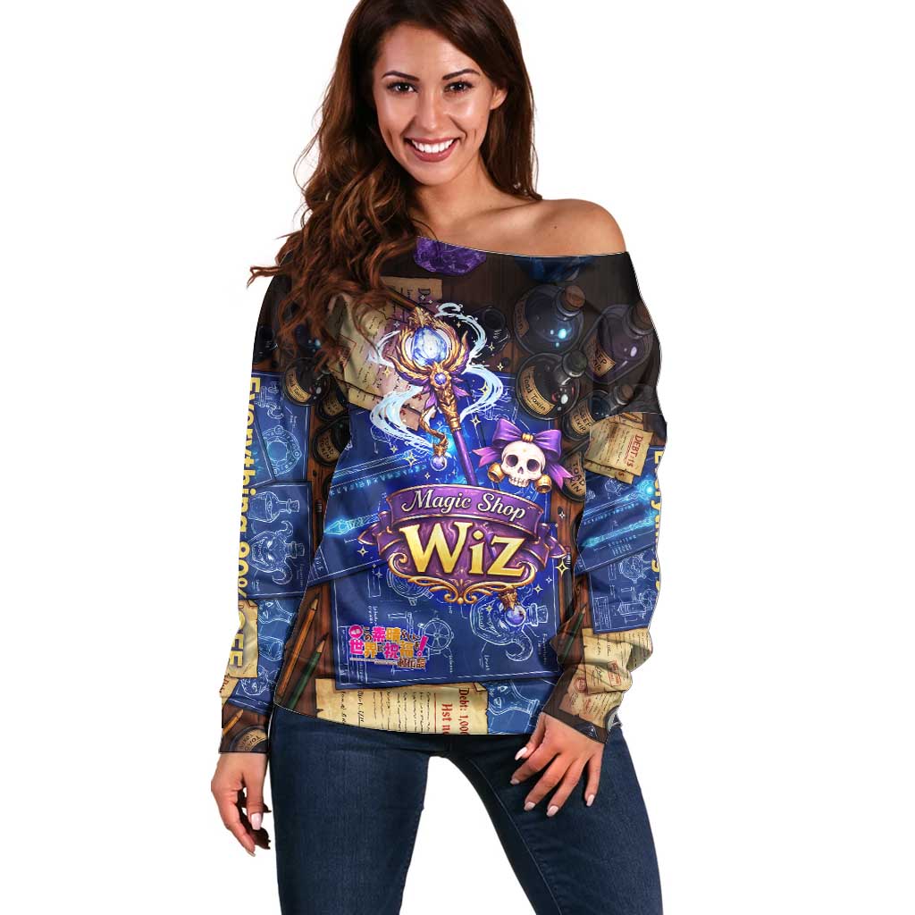 Wiz Magic Shop Off Shoulder Sweater Alchemical Fantasy Blueprint Style