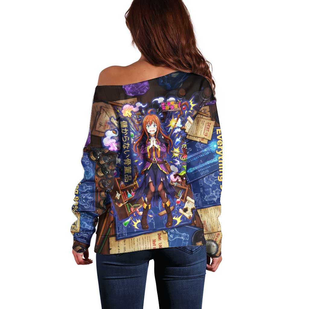 Wiz Magic Shop Off Shoulder Sweater Alchemical Fantasy Blueprint Style