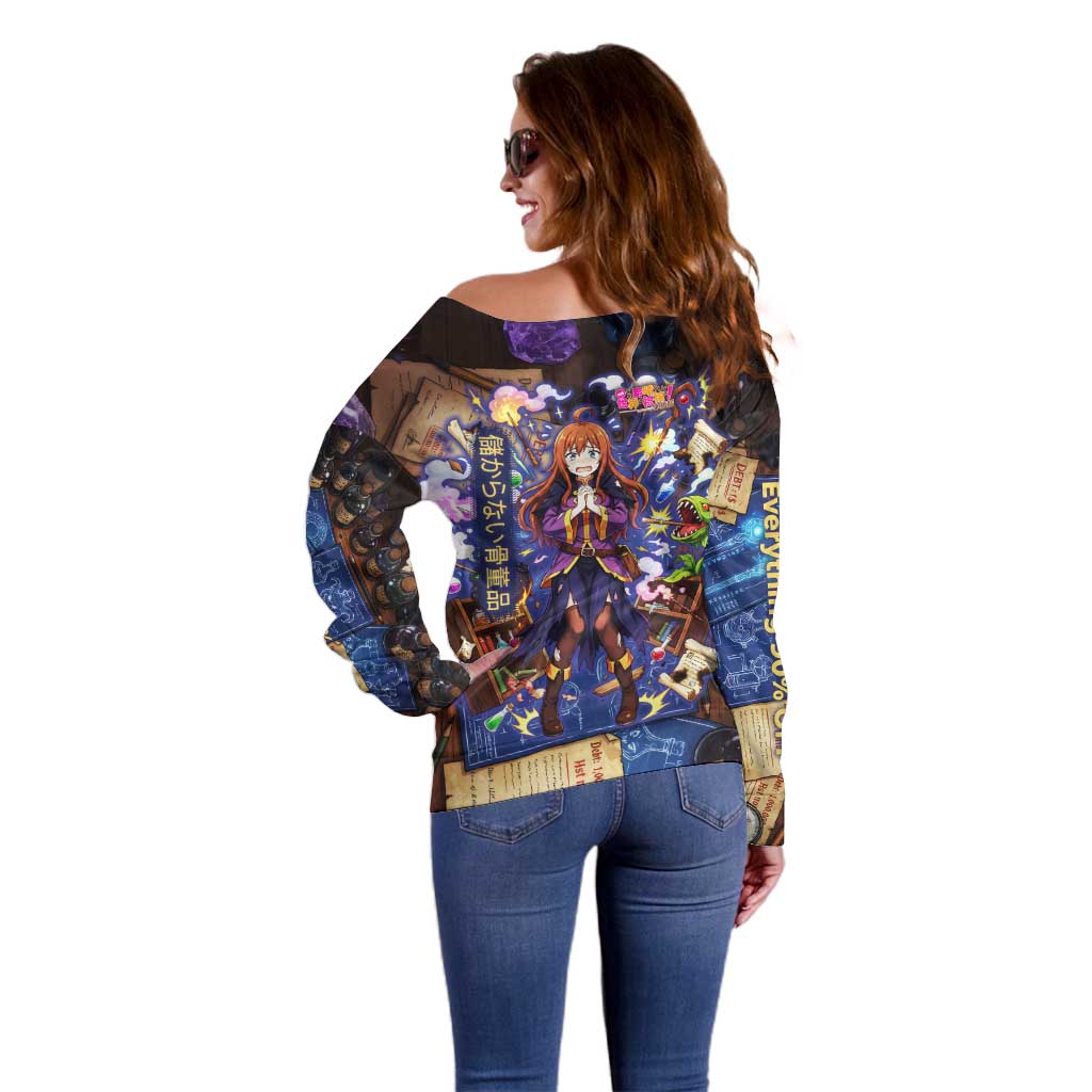 Wiz Magic Shop Off Shoulder Sweater Alchemical Fantasy Blueprint Style