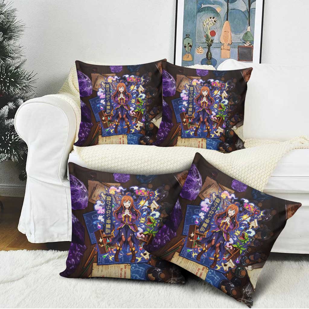 Wiz Magic Shop Pillow Cover Alchemical Fantasy Blueprint Style