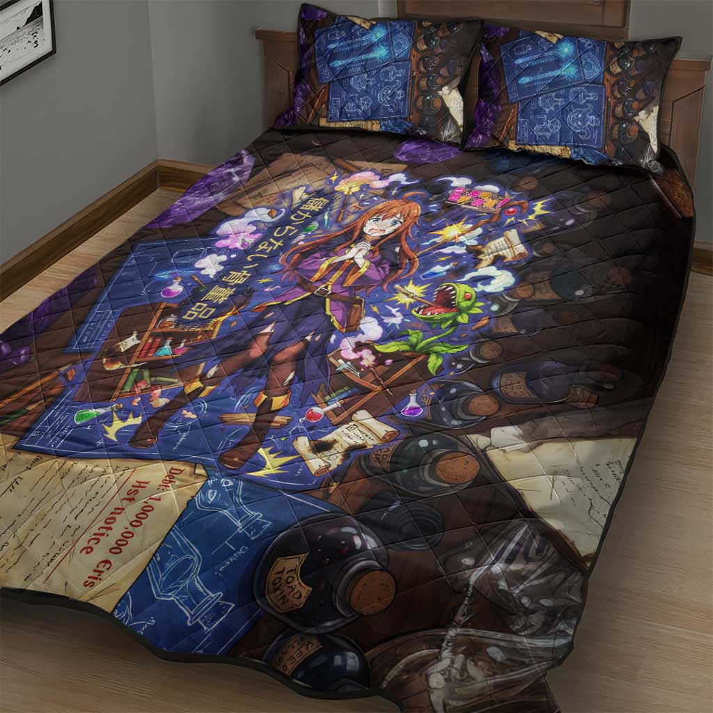 Wiz Magic Shop Quilt Bed Set Alchemical Fantasy Blueprint Style