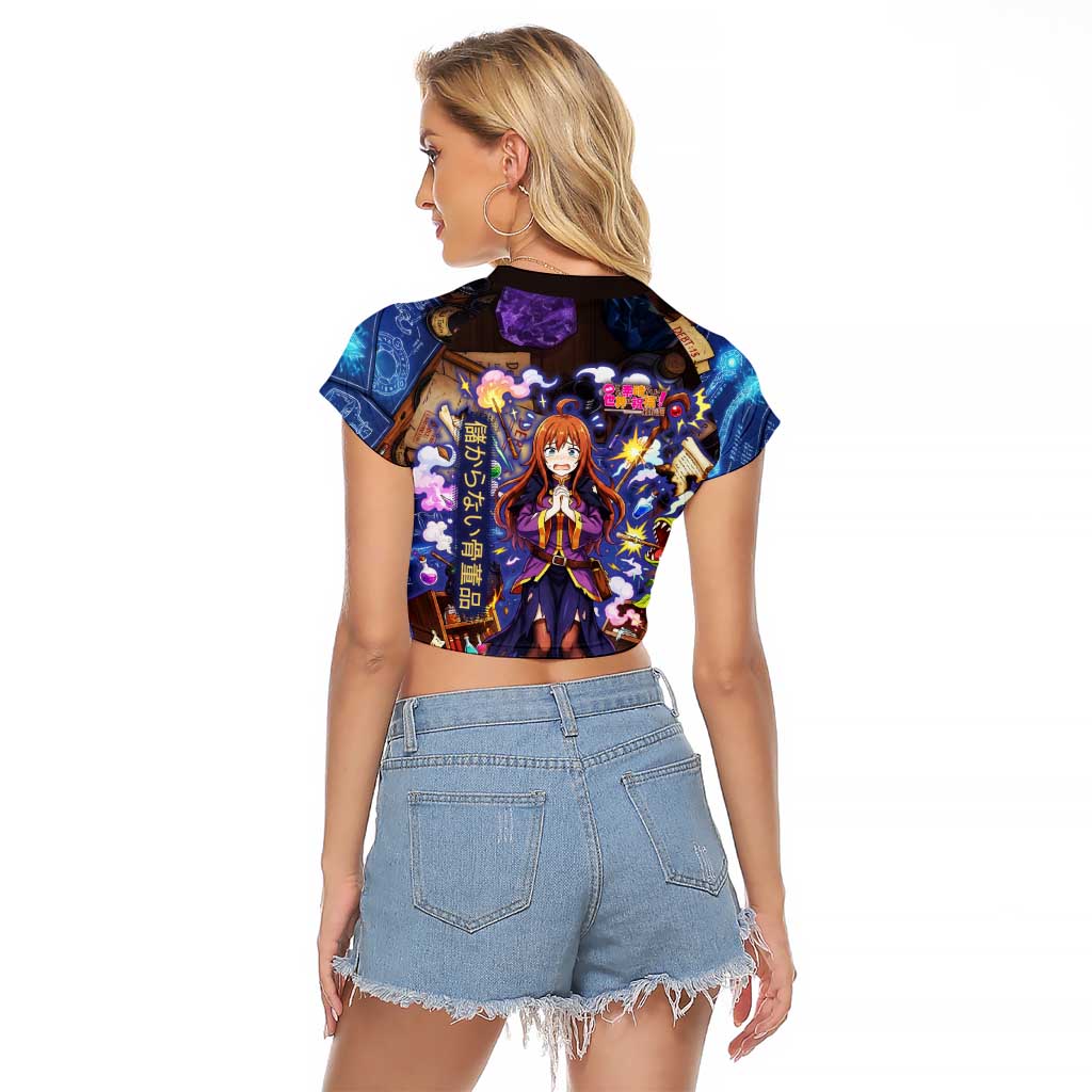 Wiz Magic Shop Raglan Cropped T Shirt Alchemical Fantasy Blueprint Style