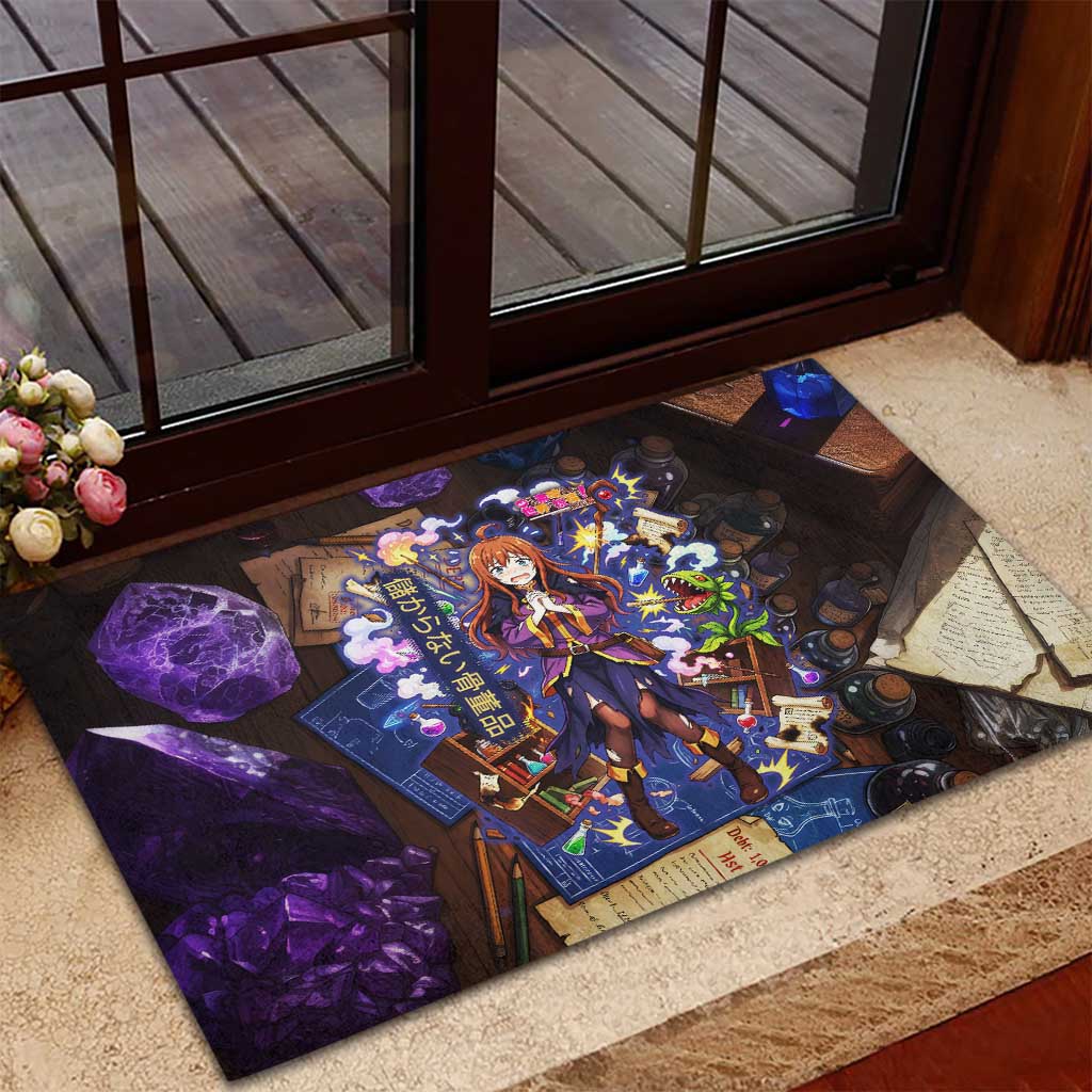 Wiz Magic Shop Rubber Doormat Alchemical Fantasy Blueprint Style