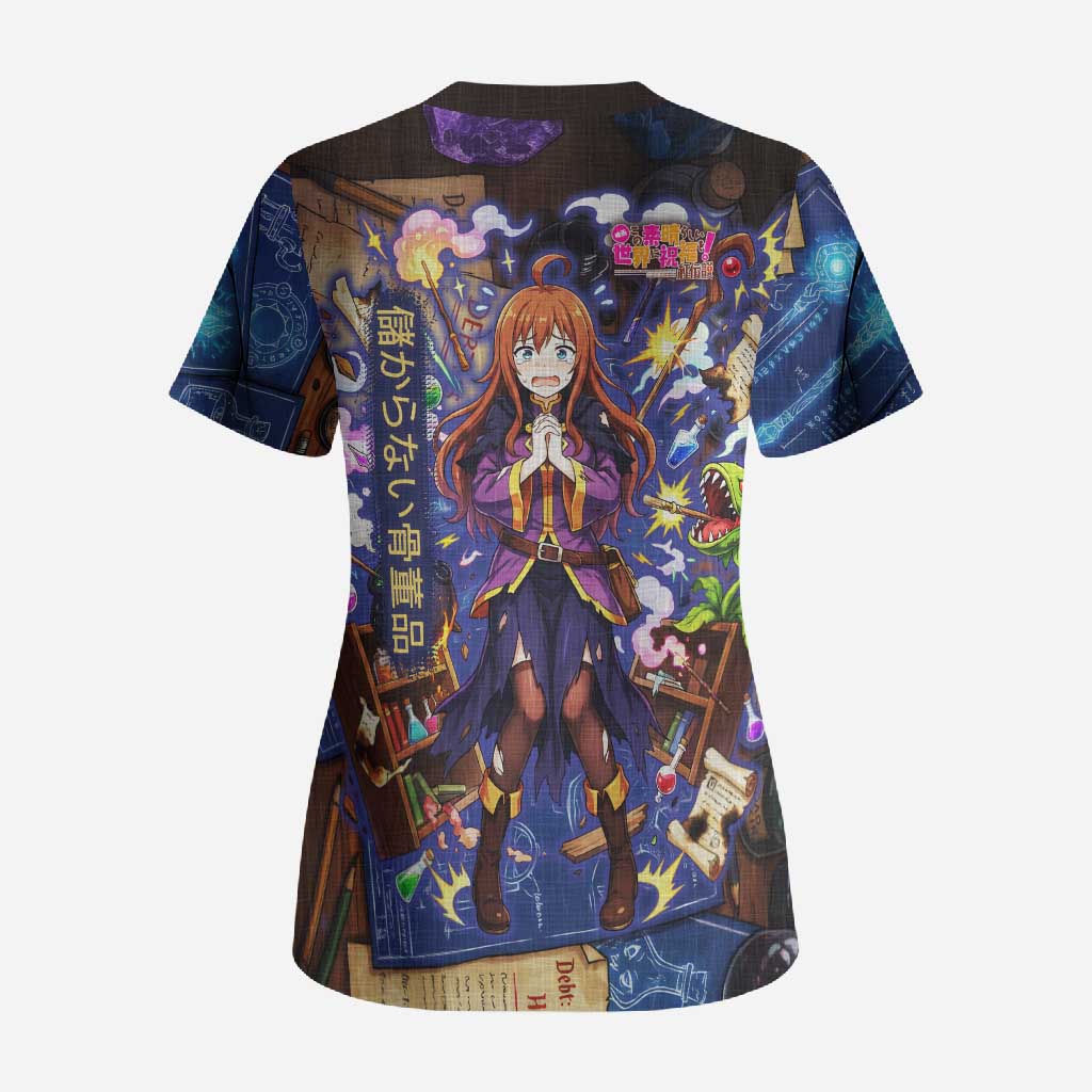 Wiz Magic Shop Scrub Top Alchemical Fantasy Blueprint Style