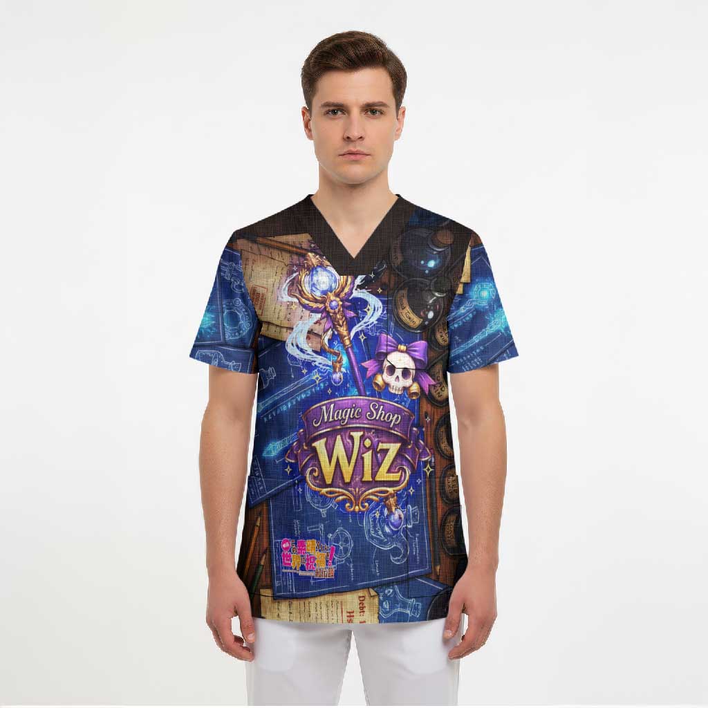 Wiz Magic Shop Scrub Top Alchemical Fantasy Blueprint Style