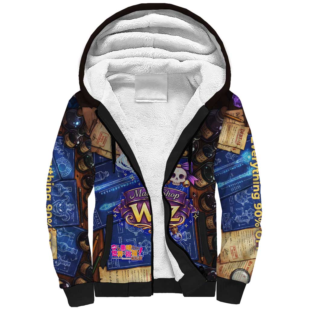 Wiz Magic Shop Sherpa Hoodie Alchemical Fantasy Blueprint Style