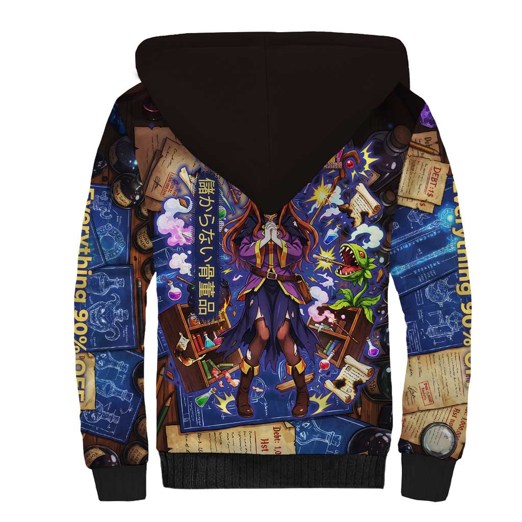 Wiz Magic Shop Sherpa Hoodie Alchemical Fantasy Blueprint Style