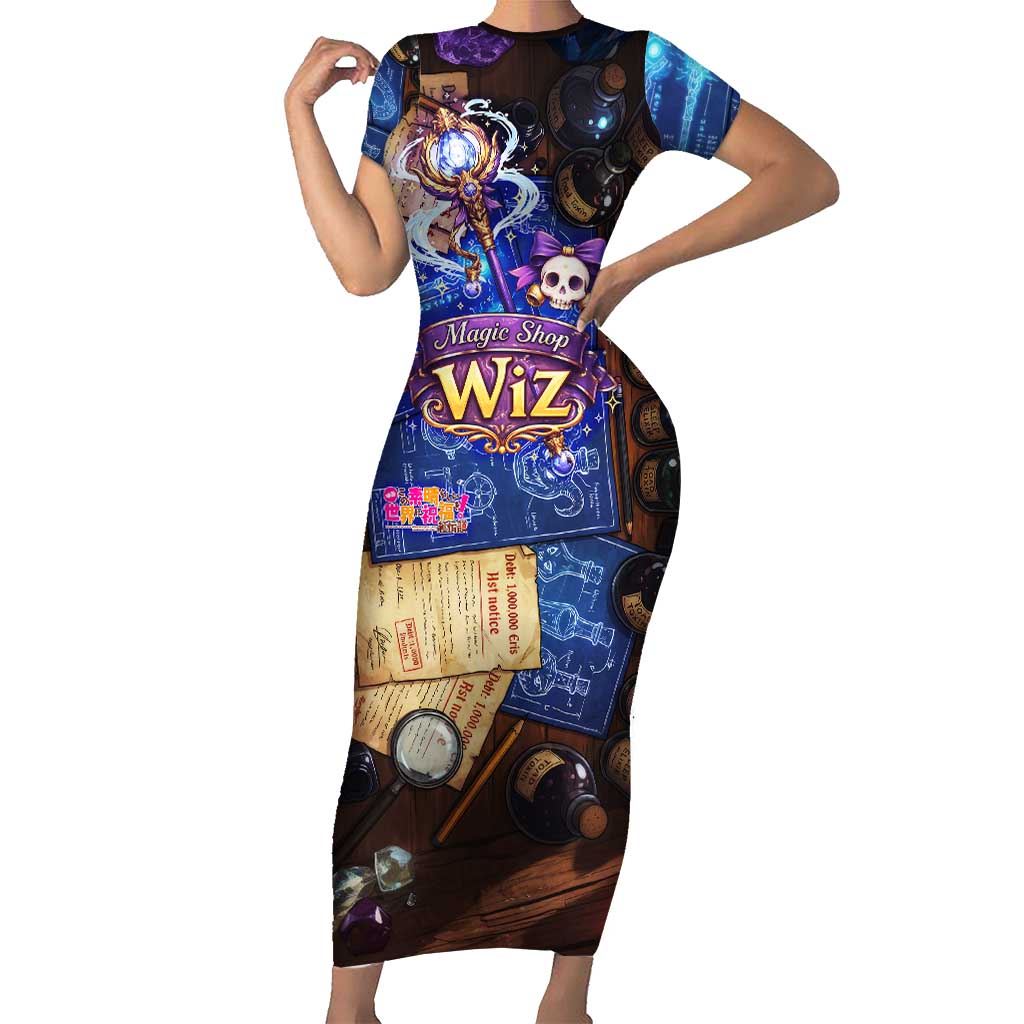 Wiz Magic Shop Short Sleeve Bodycon Dress Alchemical Fantasy Blueprint Style