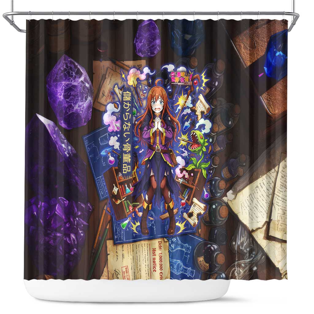Wiz Magic Shop Shower Curtain Alchemical Fantasy Blueprint Style