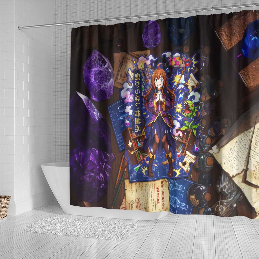 Wiz Magic Shop Shower Curtain Alchemical Fantasy Blueprint Style