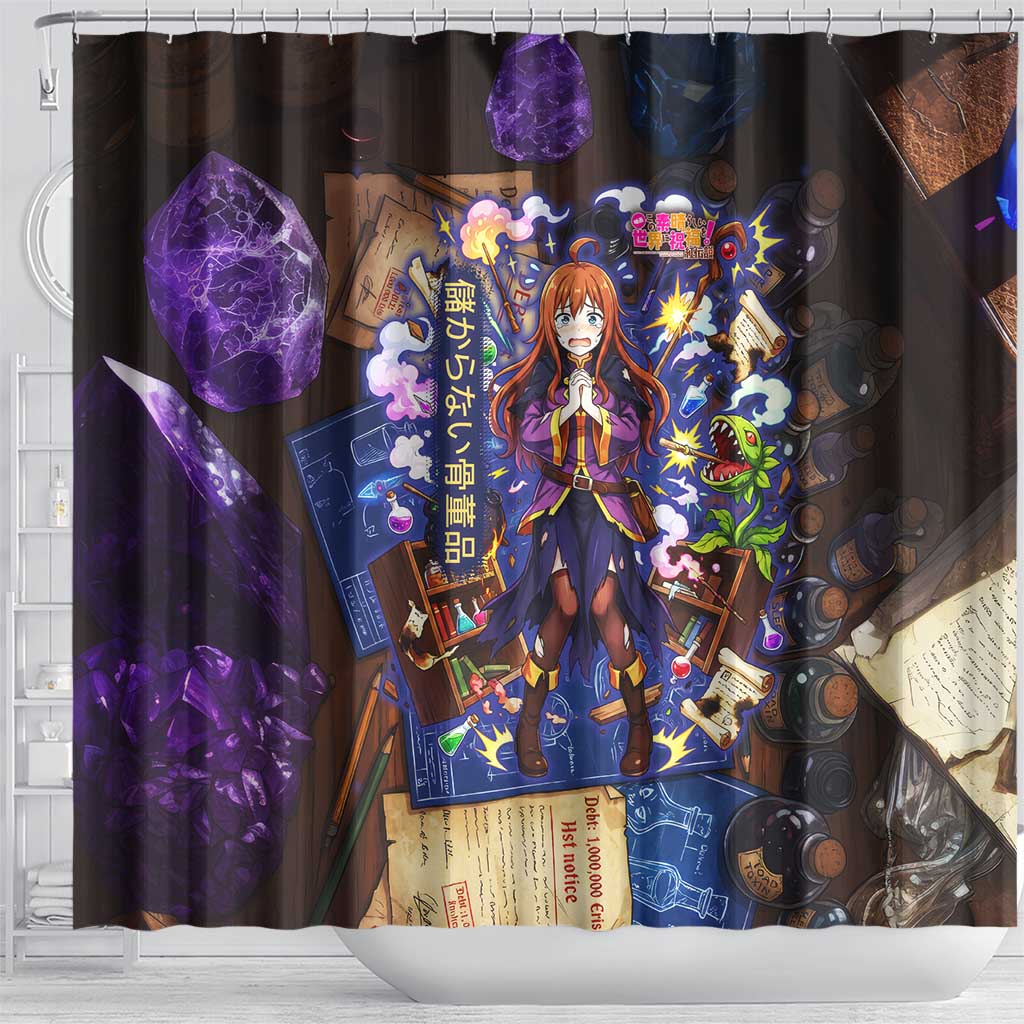Wiz Magic Shop Shower Curtain Alchemical Fantasy Blueprint Style