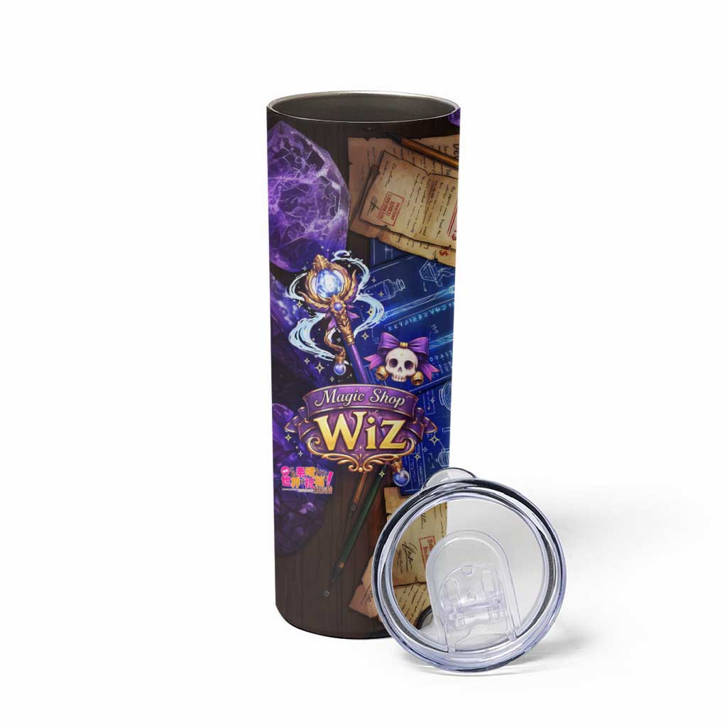 Wiz Magic Shop Skinny Tumbler Alchemical Fantasy Blueprint Style