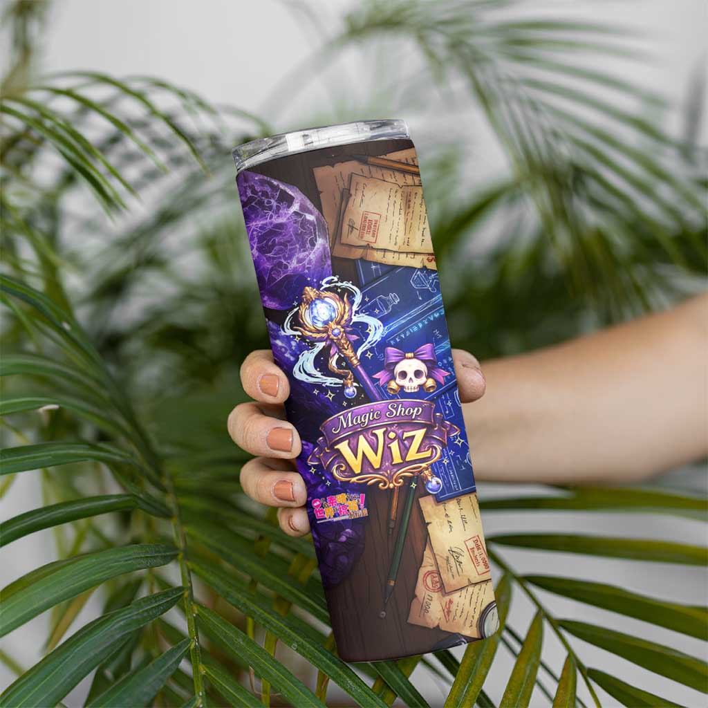 Wiz Magic Shop Skinny Tumbler Alchemical Fantasy Blueprint Style