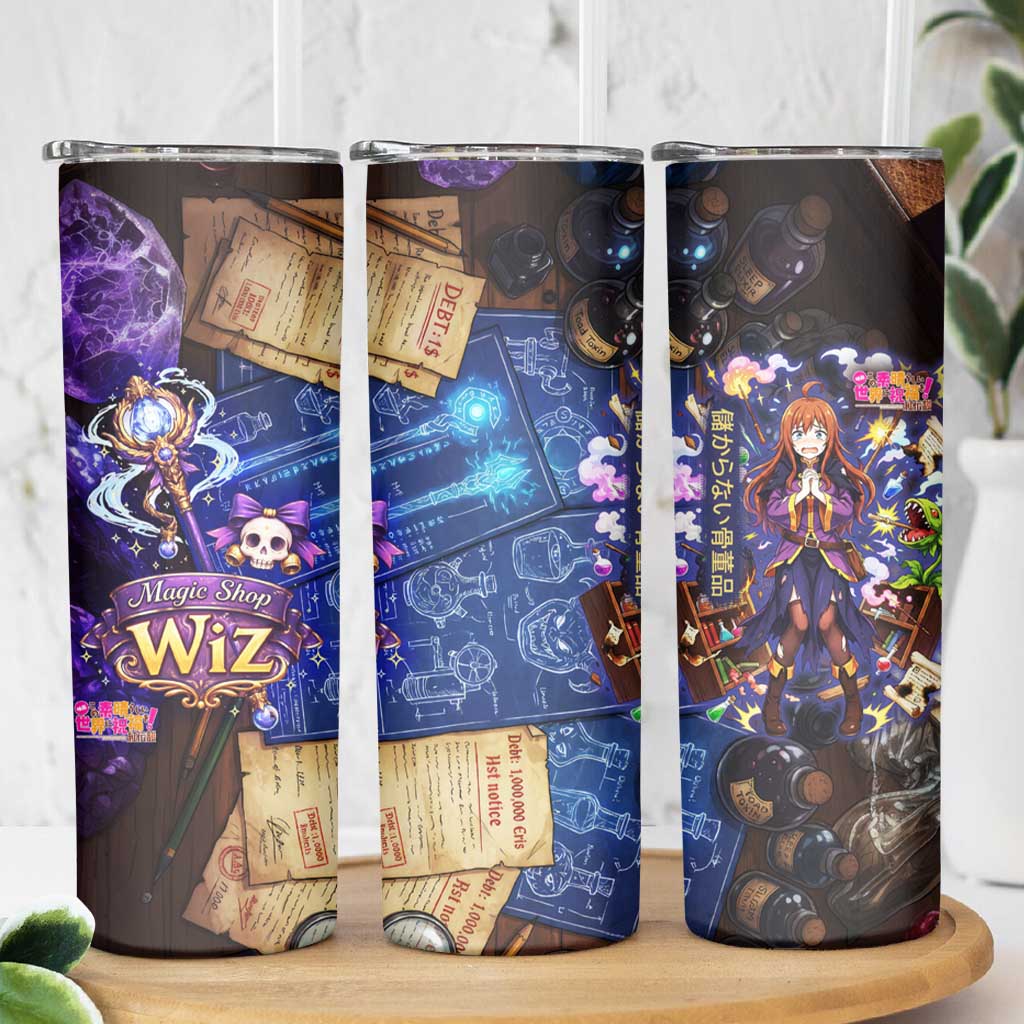 Wiz Magic Shop Skinny Tumbler Alchemical Fantasy Blueprint Style
