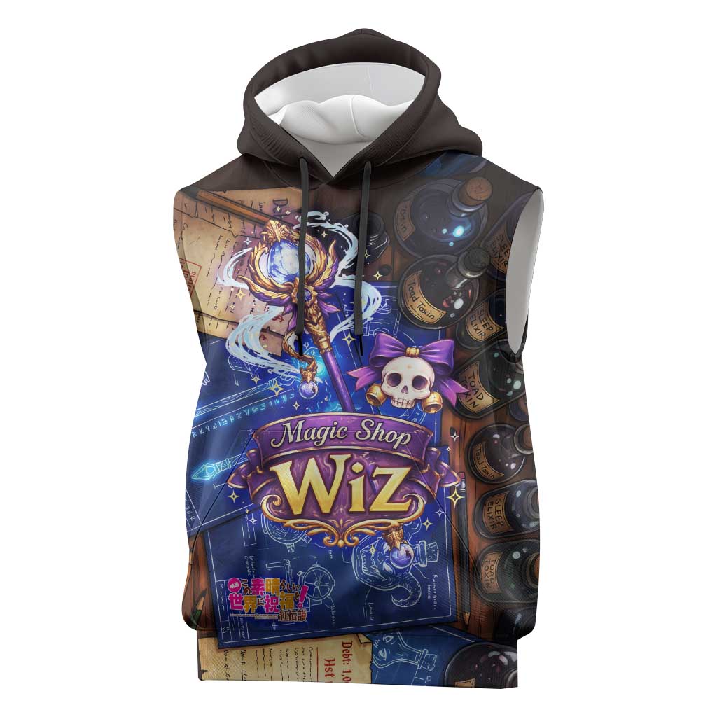Wiz Magic Shop Sleeveless Hoodie Alchemical Fantasy Blueprint Style