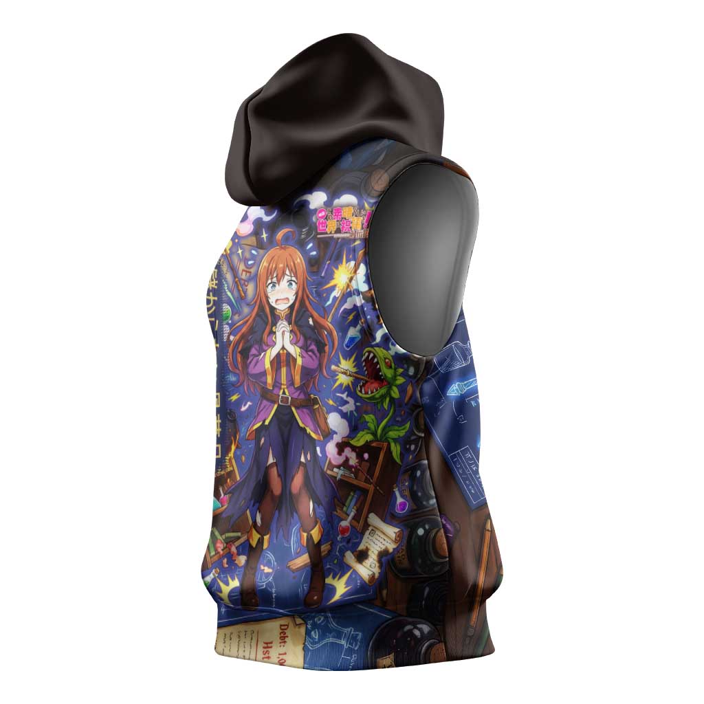 Wiz Magic Shop Sleeveless Hoodie Alchemical Fantasy Blueprint Style