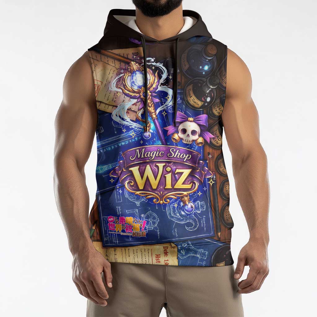 Wiz Magic Shop Sleeveless Hoodie Alchemical Fantasy Blueprint Style