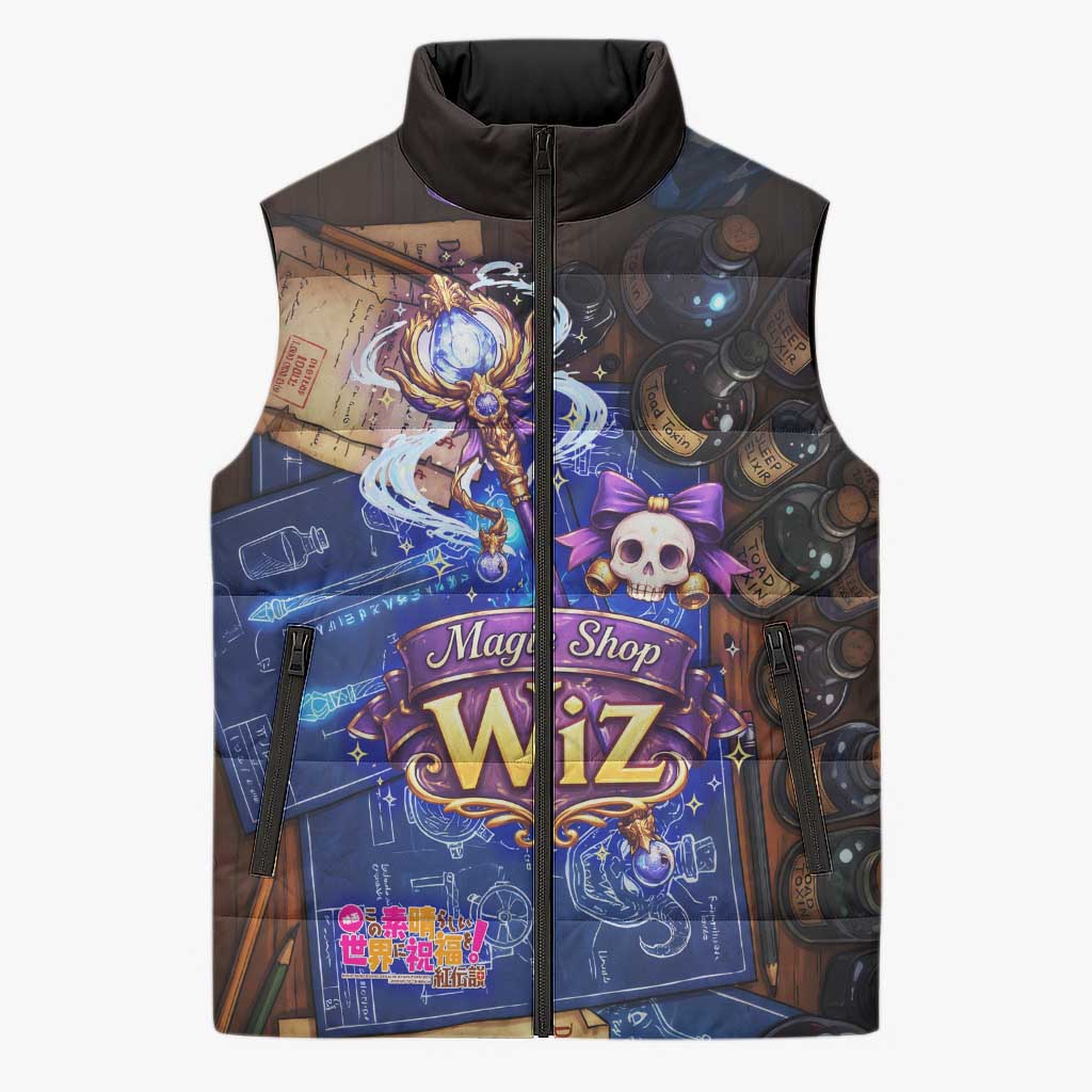Wiz Magic Shop Sleeveless Puffer Jacket Alchemical Fantasy Blueprint Style