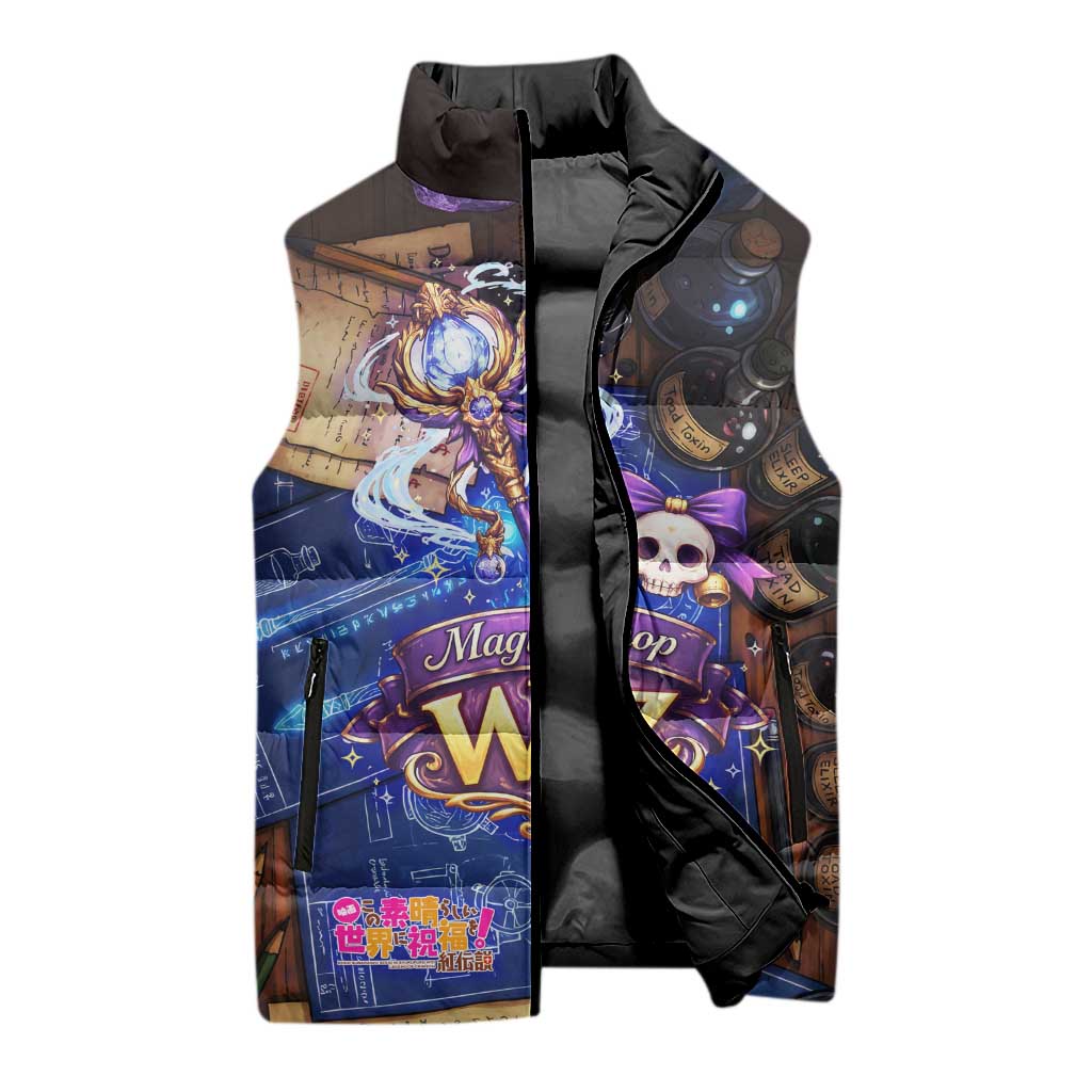 Wiz Magic Shop Sleeveless Puffer Jacket Alchemical Fantasy Blueprint Style