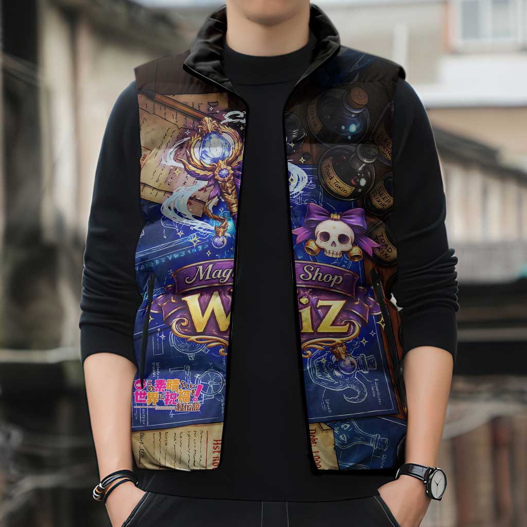 Wiz Magic Shop Sleeveless Puffer Jacket Alchemical Fantasy Blueprint Style