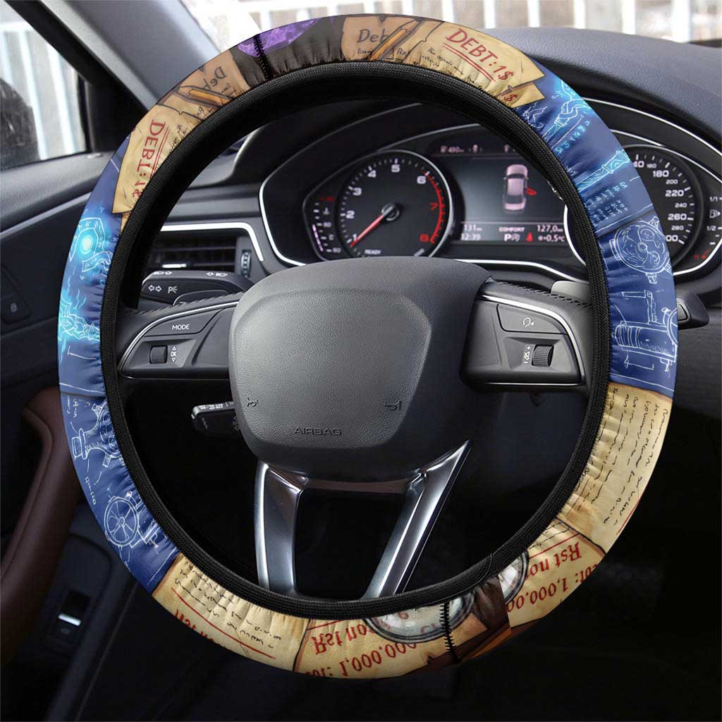 Wiz Magic Shop Steering Wheel Cover Alchemical Fantasy Blueprint Style