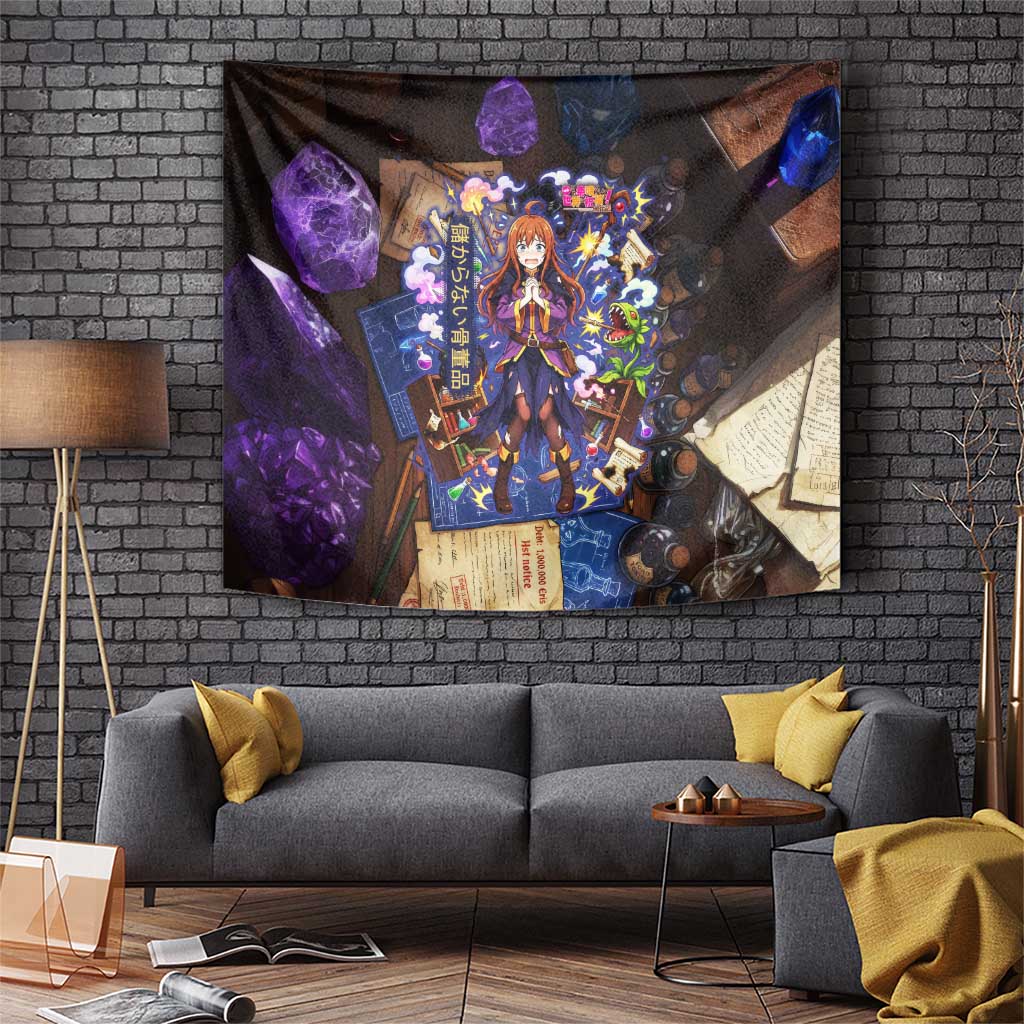 Wiz Magic Shop Tapestry Alchemical Fantasy Blueprint Style