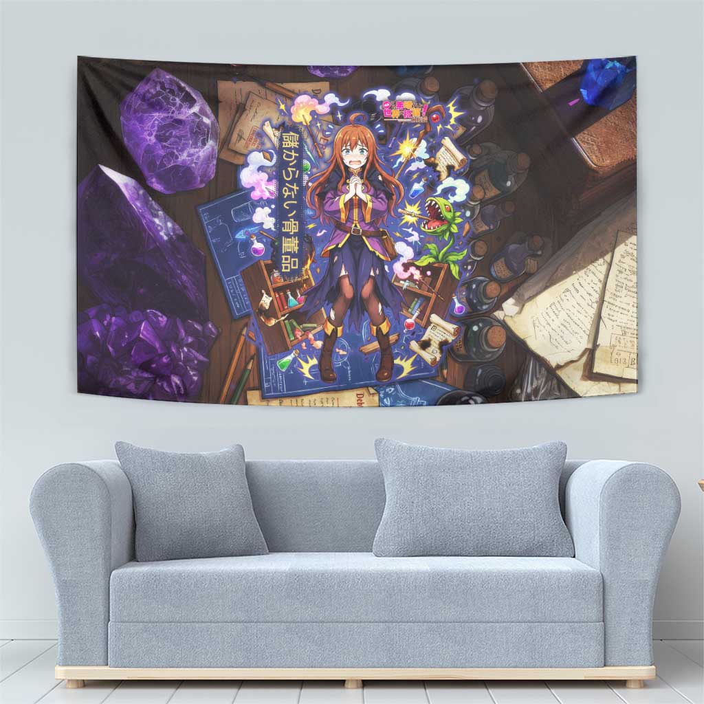 Wiz Magic Shop Tapestry Alchemical Fantasy Blueprint Style