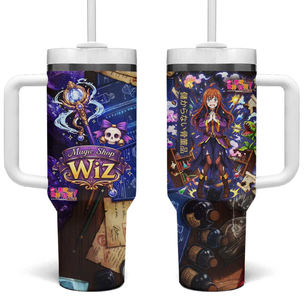 Wiz Magic Shop Tumbler With Handle Alchemical Fantasy Blueprint Style