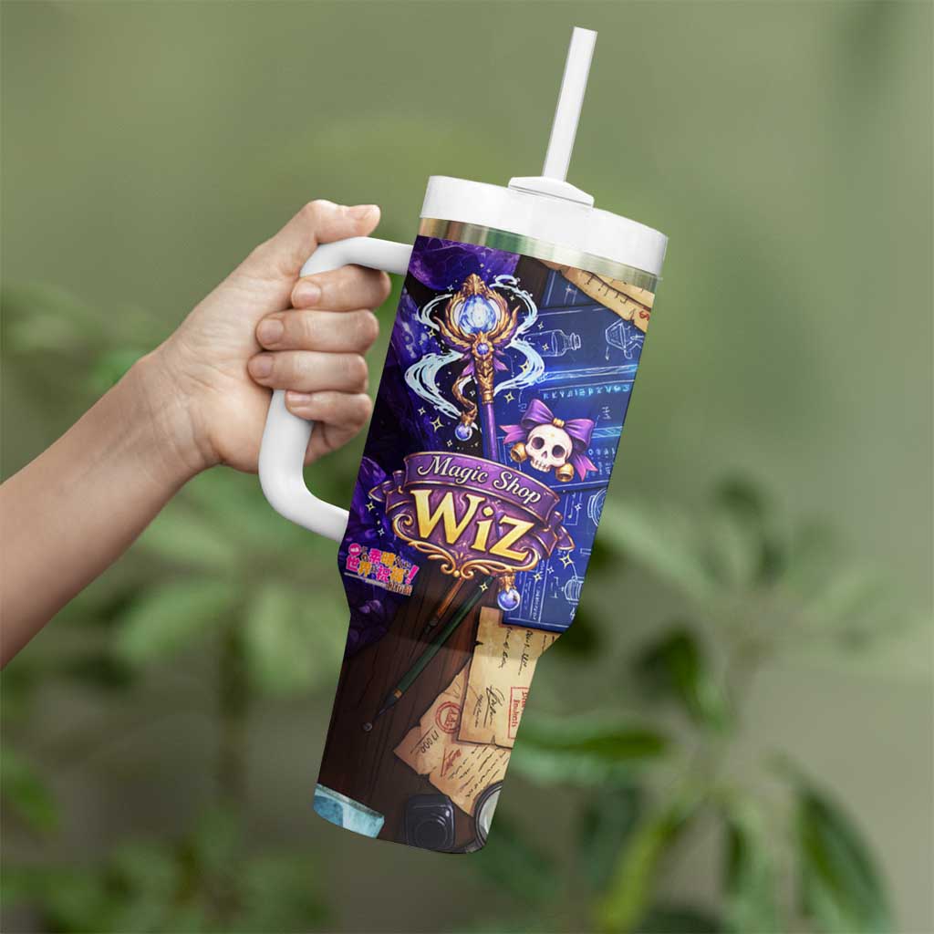 Wiz Magic Shop Tumbler With Handle Alchemical Fantasy Blueprint Style