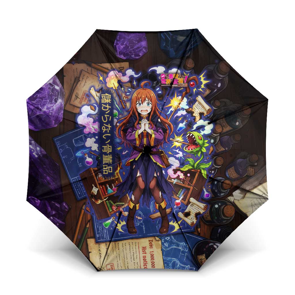 Wiz Magic Shop Umbrella Alchemical Fantasy Blueprint Style