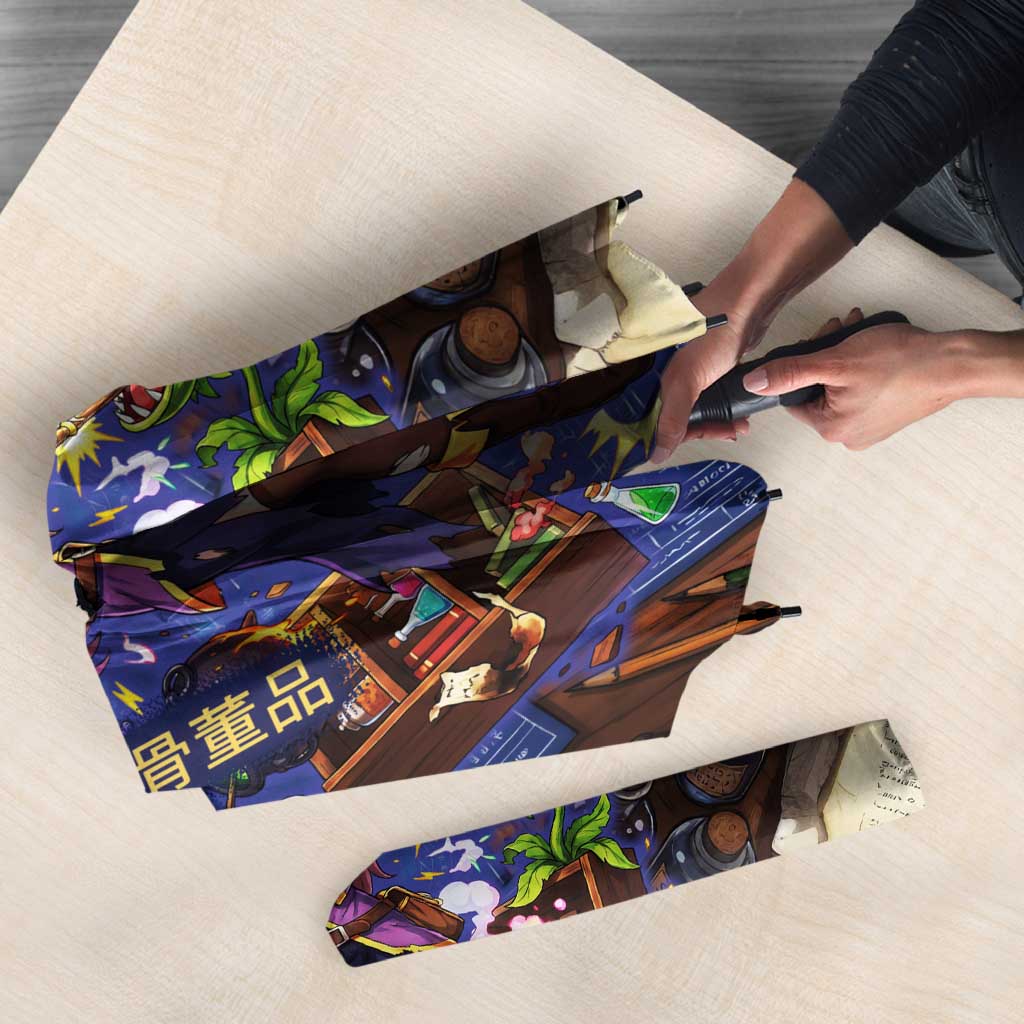Wiz Magic Shop Umbrella Alchemical Fantasy Blueprint Style
