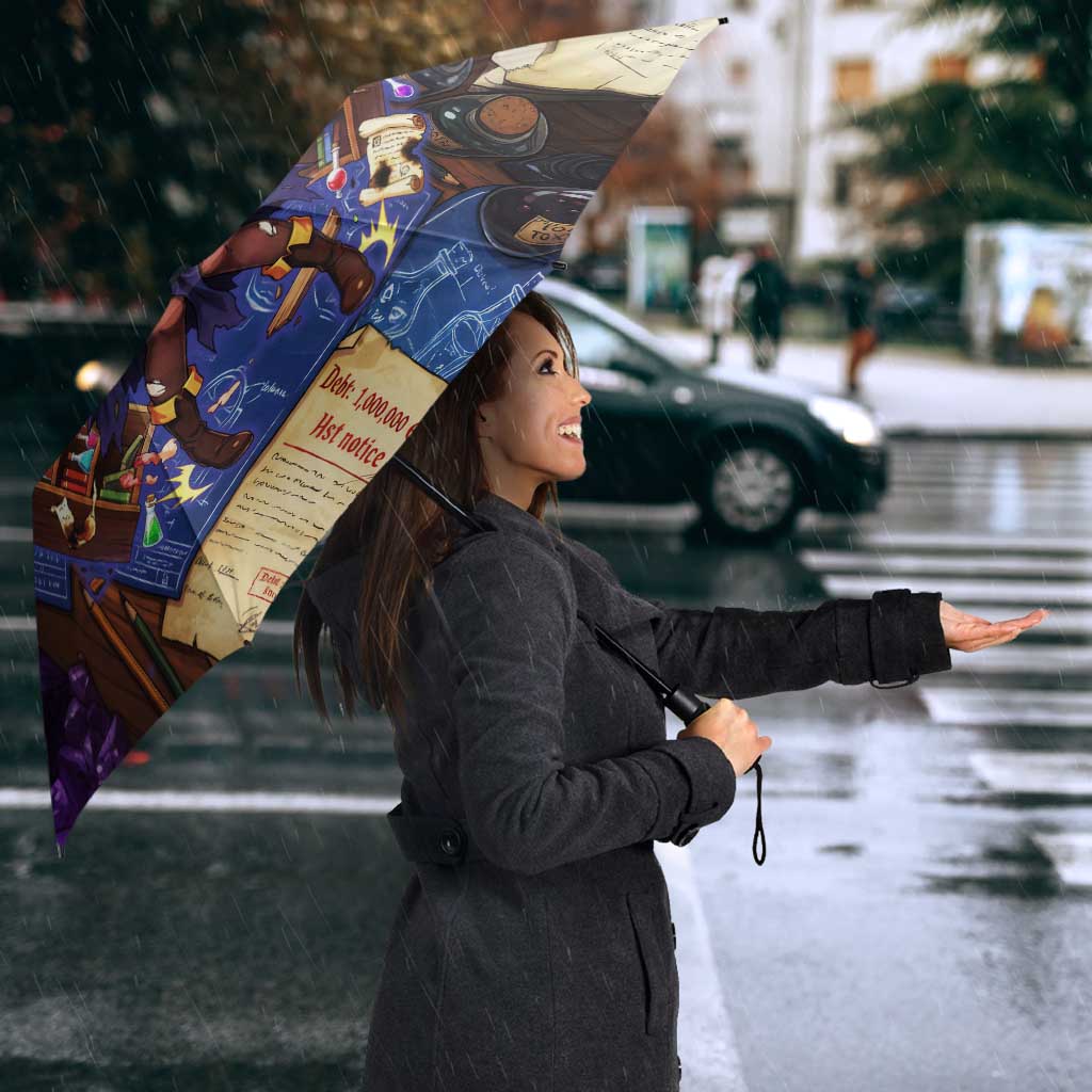 Wiz Magic Shop Umbrella Alchemical Fantasy Blueprint Style