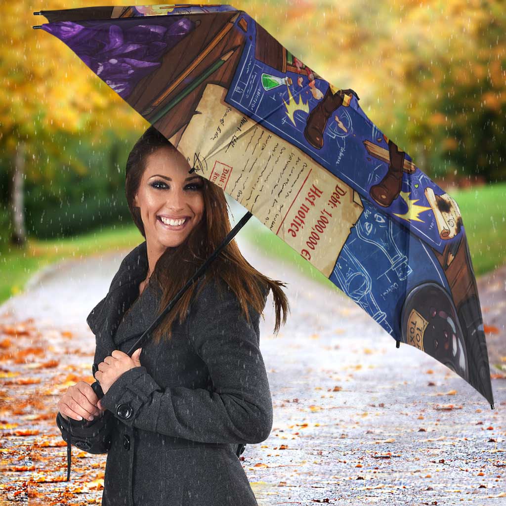 Wiz Magic Shop Umbrella Alchemical Fantasy Blueprint Style