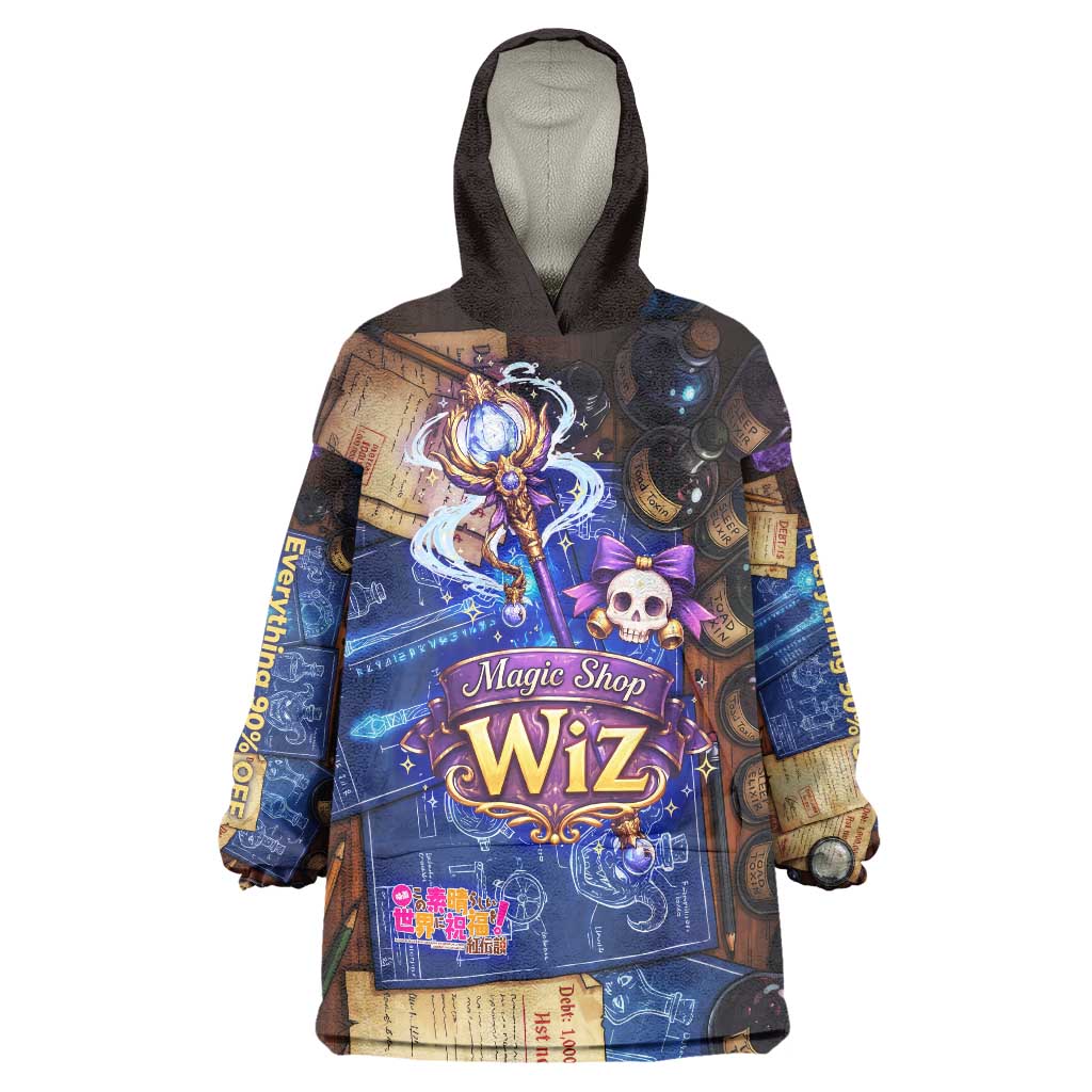 Wiz Magic Shop Wearable Blanket Hoodie Alchemical Fantasy Blueprint Style