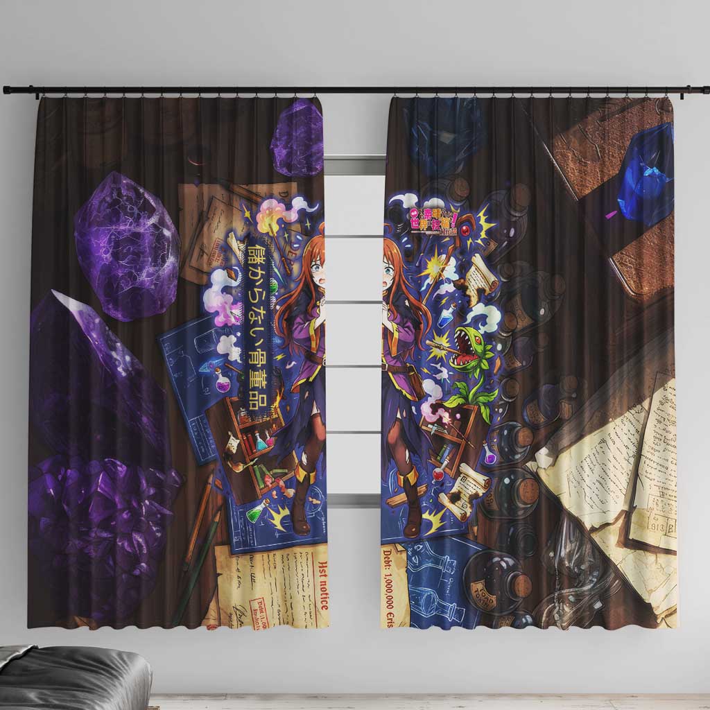 Wiz Magic Shop Window Curtain Alchemical Fantasy Blueprint Style