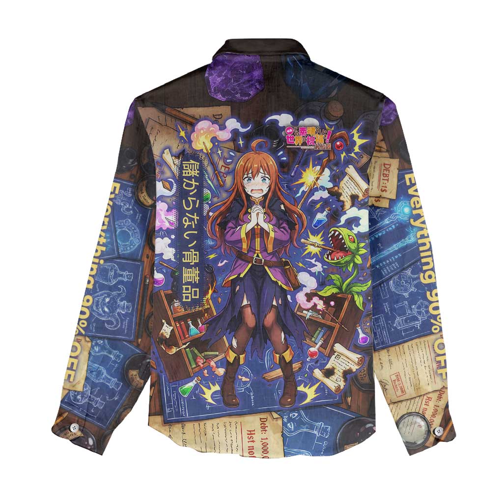 Wiz Magic Shop Women Casual Shirt Alchemical Fantasy Blueprint Style