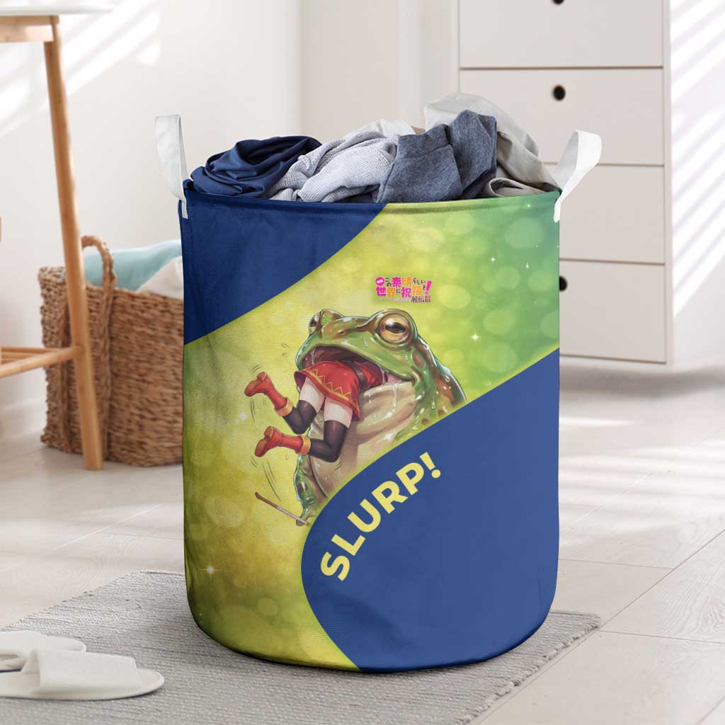 Giant Toad Encounter Laundry Basket Comedic Fantasy Creature Art Style