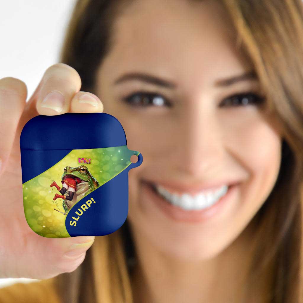 Giant Toad Encounter AirPods Case Comedic Fantasy Creature Art Style