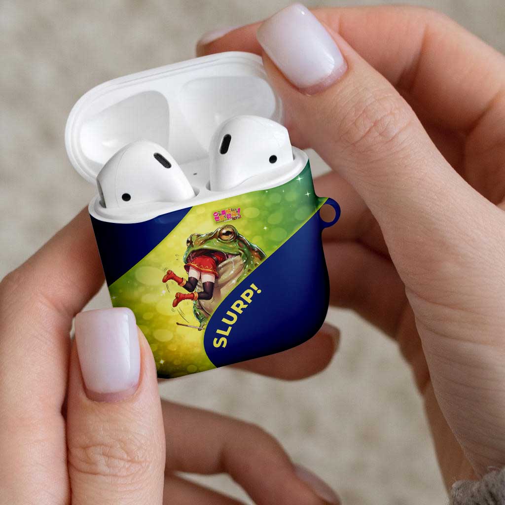 Giant Toad Encounter AirPods Case Comedic Fantasy Creature Art Style