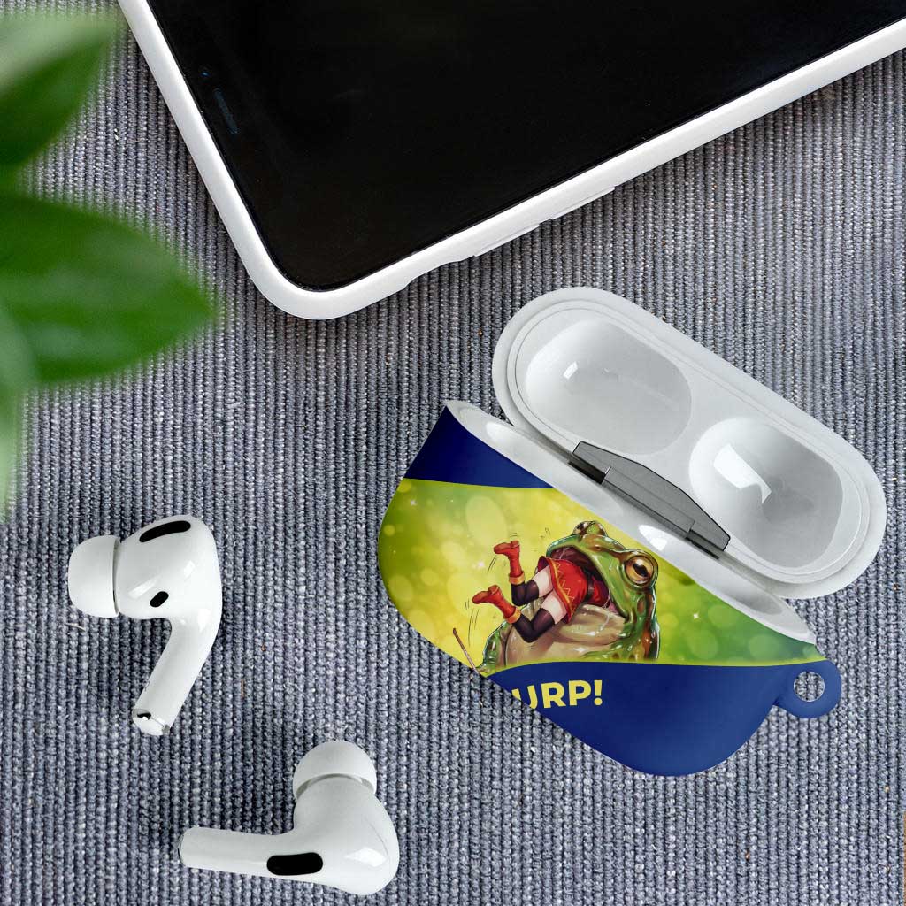 Giant Toad Encounter AirPods Case Comedic Fantasy Creature Art Style