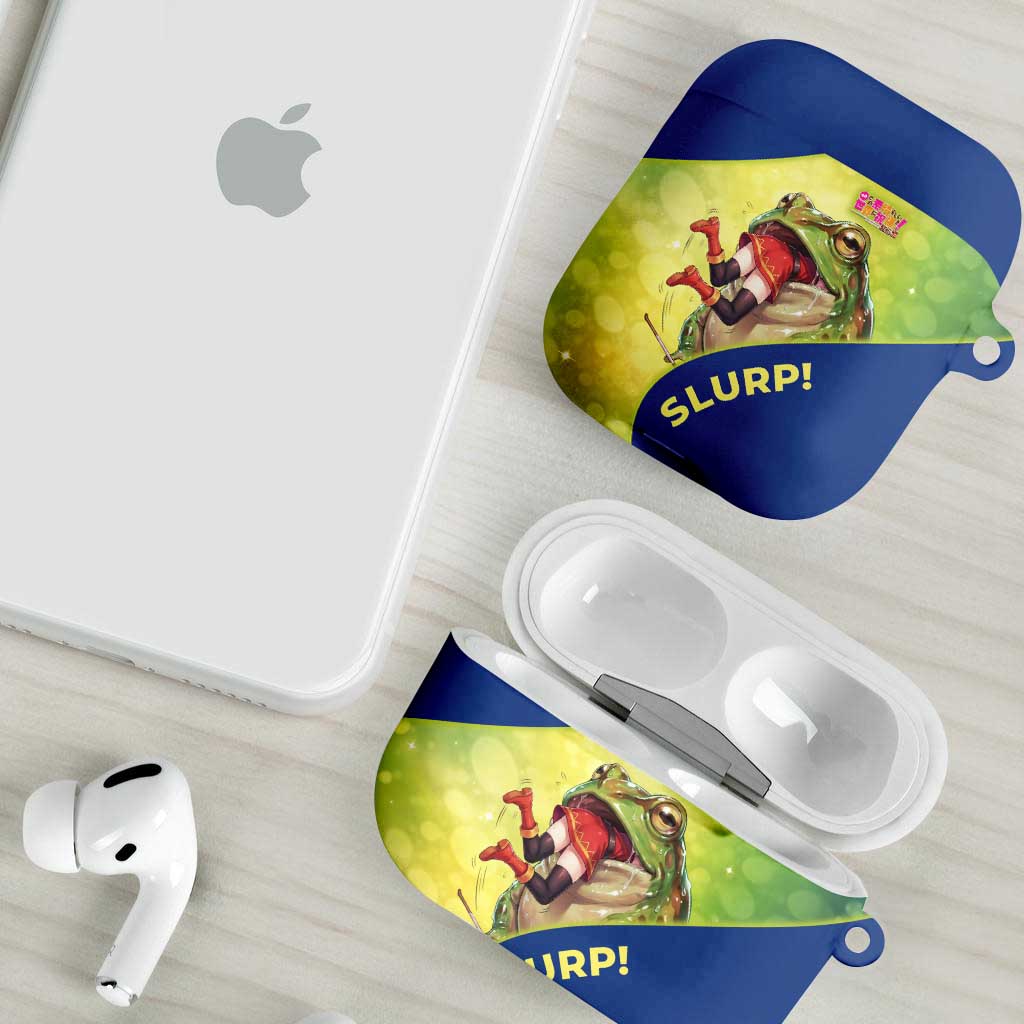 Giant Toad Encounter AirPods Case Comedic Fantasy Creature Art Style