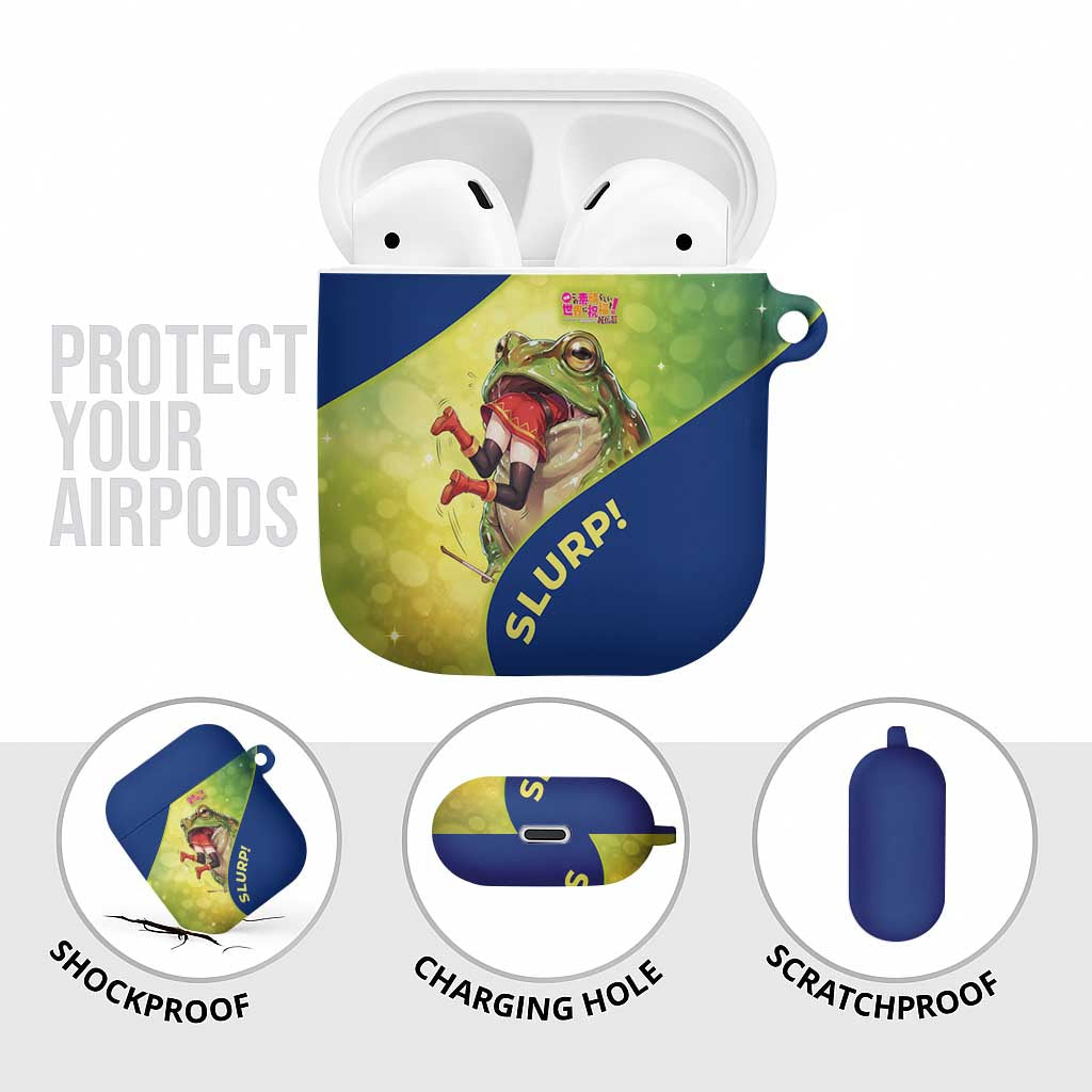 Giant Toad Encounter AirPods Case Comedic Fantasy Creature Art Style