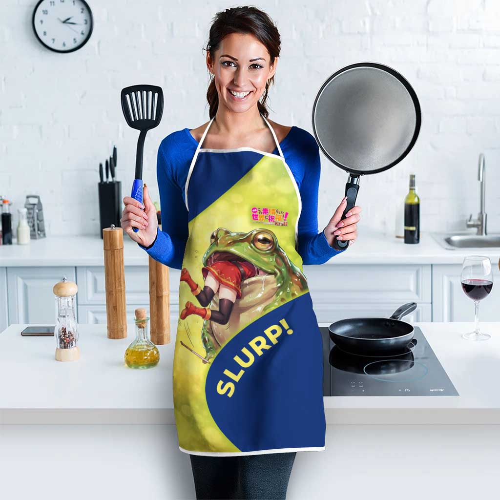 Giant Toad Encounter Apron Comedic Fantasy Creature Art Style