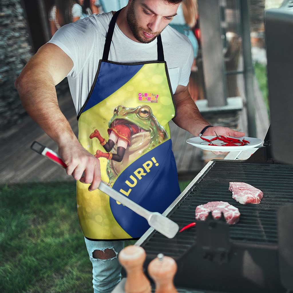 Giant Toad Encounter Apron Comedic Fantasy Creature Art Style