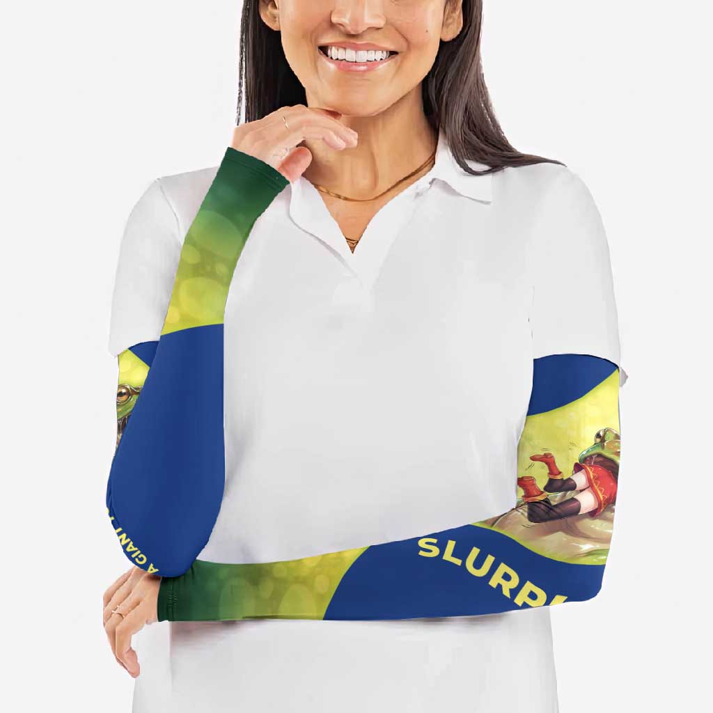 Giant Toad Encounter Arm Sleeves Comedic Fantasy Creature Art Style